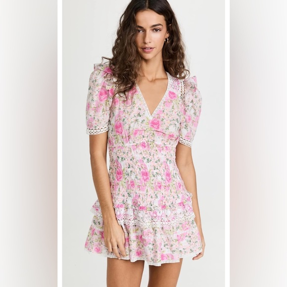 LoveShackFancy Rena floral mini dress - Picture 2 of 10